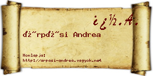 Árpási Andrea névjegykártya